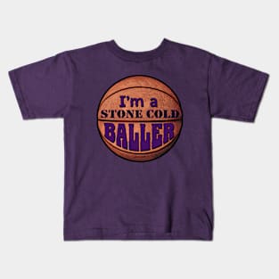 Im a Stone Cold Baller purple Kids T-Shirt